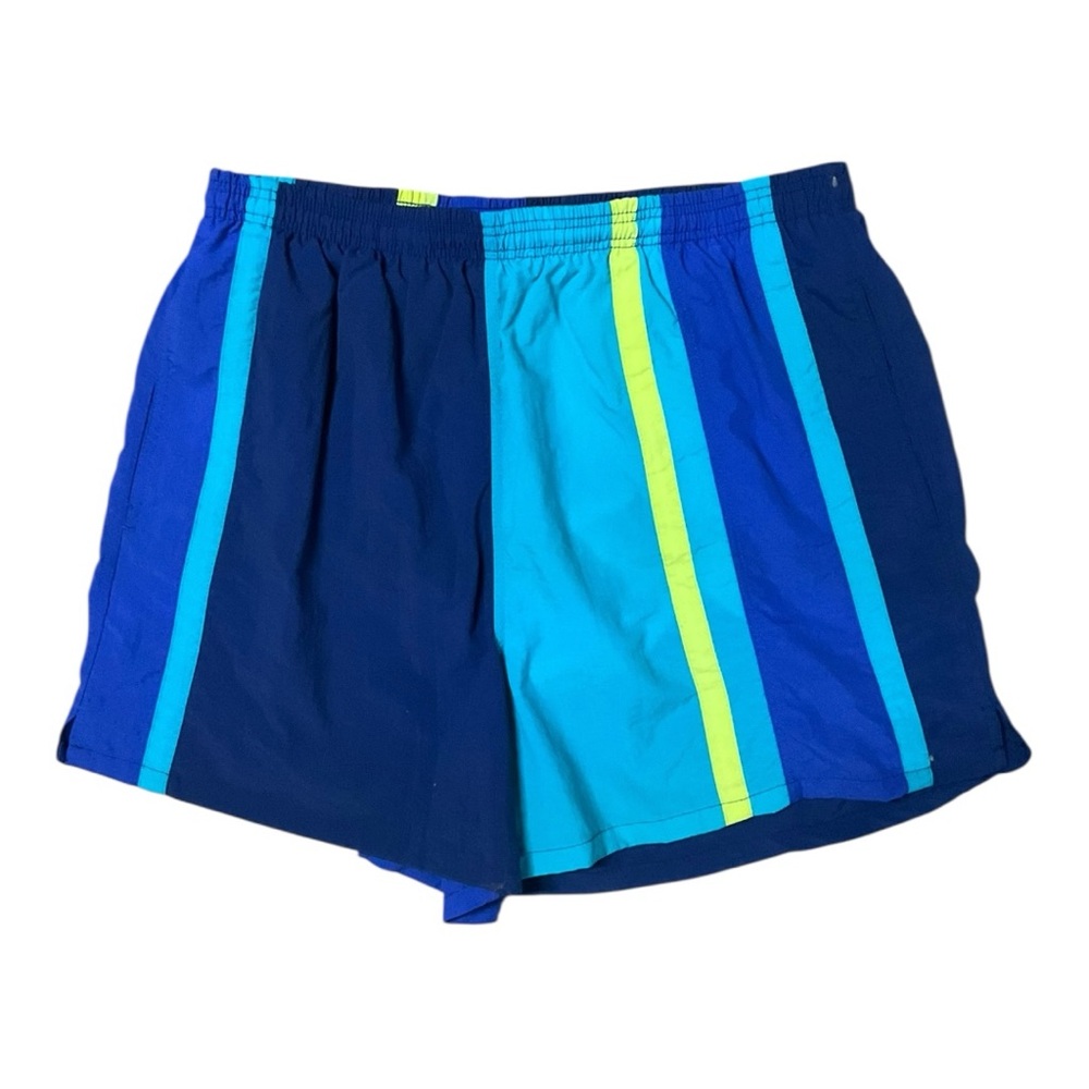 🌴 Cheetah Sport Vintage Swim Trunks L 🔵‎ 90s Colorblock